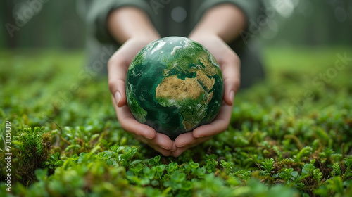 earth in hand, close up