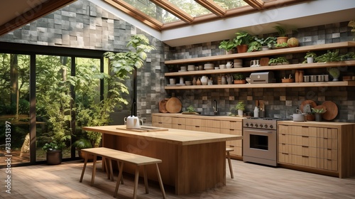 Serene Zen Kitchen: Minimalist Design Blended with Organic Elegance © VisualMarketplace