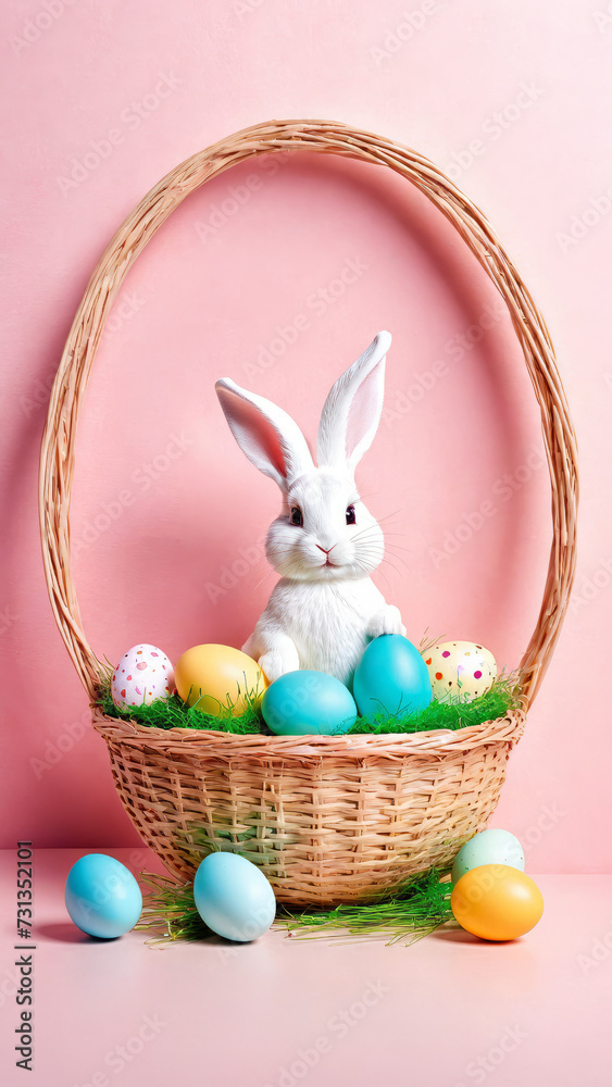 Easter Joy: Happy Bunny and Flower Background for Greeting Cards, Banners, and Spring Celebrations - Isolated Decorative Design with Eggs and Rabbits. Cute Abstract Decoration, Festive Poster, and Whi Easter Joy: Happy Bunny and Flower Background for Greeting Cards, Banners, and Spring Celebrations - Isolated Decorative Design with Eggs and Rabbits. Cute Abstract Decoration, Festive Poster, and Whi