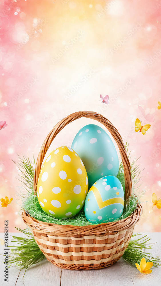 Easter Joy: Happy Bunny and Flower Background for Greeting Cards, Banners, and Spring Celebrations - Isolated Decorative Design with Eggs and Rabbits. Cute Abstract Decoration, Festive Poster, and Whi