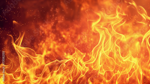 Intense close up of flames in a fire abstract background.