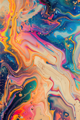liquid metallic pattern holographic iridescent in y2k pastel shiny vibrant colors futuristic sci-fi background pattern art print fluid wavy design seamless satin look foil oil spill