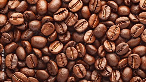 Seamless pattern featuring a rich and captivating display of espresso coffee beans  instantly transporting you to the cozy and inviting ambiance of a bustling coffee shop. Let the aromatic e