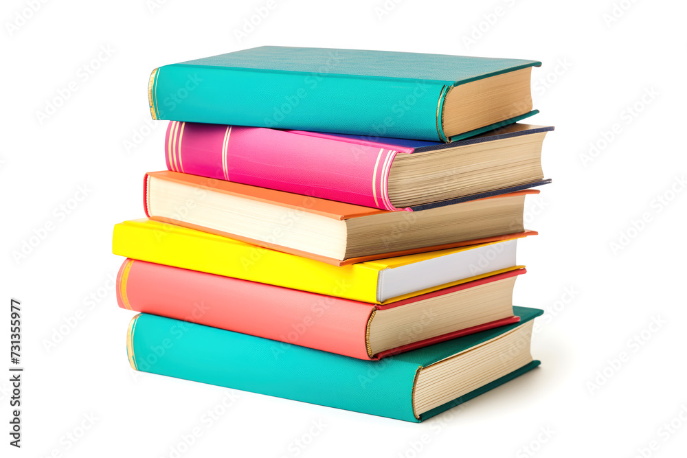 Vibrant Hardcover Books Stacked Neatly Vibrant Hardcover Books Stacked Neatly