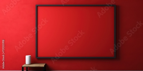 blank frame in Red backdrop with Red wall