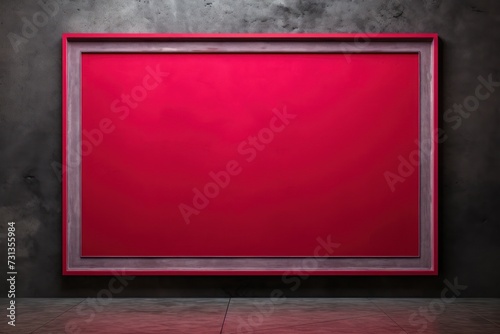 blank frame in Ruby backdrop with Ruby wall, in the style of dark gray