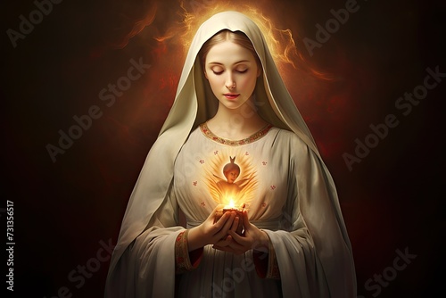 Holy Mary with heart
