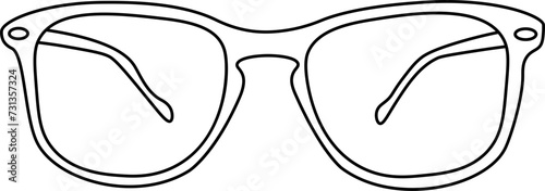 Bifocal Glasses Outline Illustration Vector