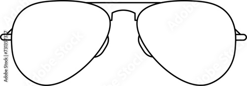 Aviator Sunglasses Outline Illustration Vector
