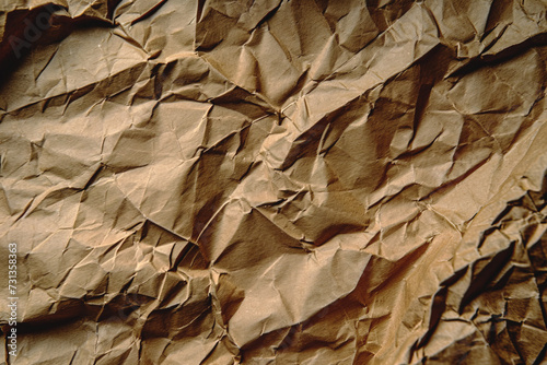 Brown recycled paper crumpled texture background
