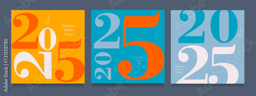 2025 Creativity Geometric Celebration of Happy New Year and Merry Christmas. Abstract Typography for Vibrant Advertising, Web Delights, Social Media Sparks, Banners, Covers, Posters.