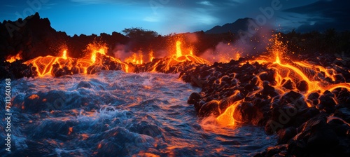 Elemental vortex mesmerizing lava whirlpool with crackling energy and fiery illumination