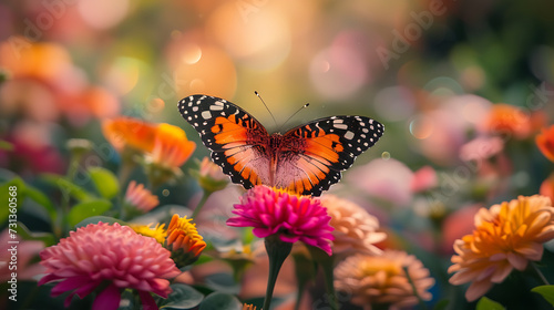 A stunning photograph capturing the intricate patterns and vibrant colors of a butterfly's wings © DigitaArt.Creative