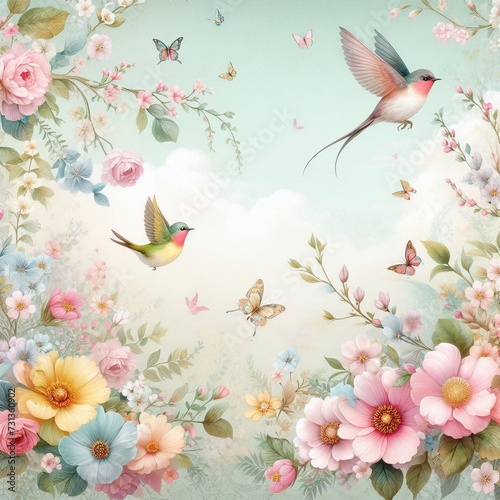background with butterflies