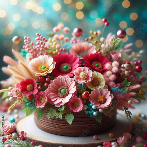 flowers in vase isolated