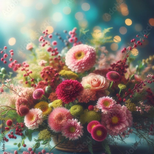 flowers in vase isolated