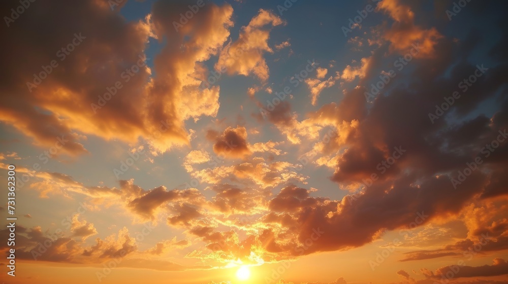 Sunset clouds on blue sky