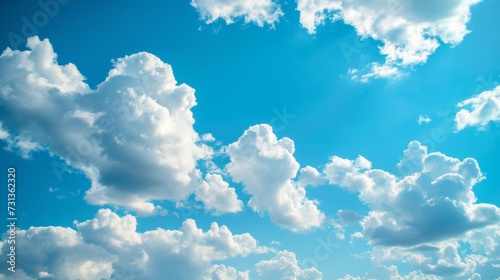 Fototapeta Naklejka Na Ścianę i Meble -  Fluffy white clouds on blue sky