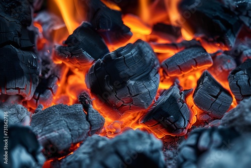 Close-Up of a Fiery Coal