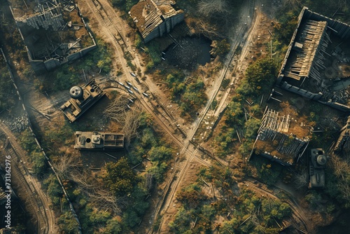 Aerial View of an Abandoned City