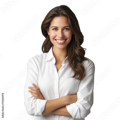 portrait of a business woman isolated on transparent background