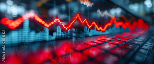Trading on the stock markets and looking at stock charts and graphs