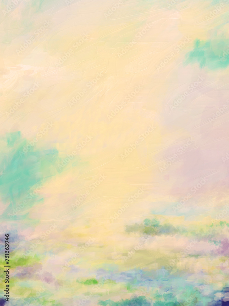 Impressionistic Colorful Cloudscape or Landscape - Art, Artwork, Digital Painting