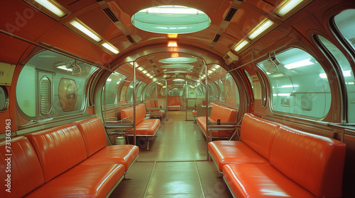 Future Retro style train interior concept