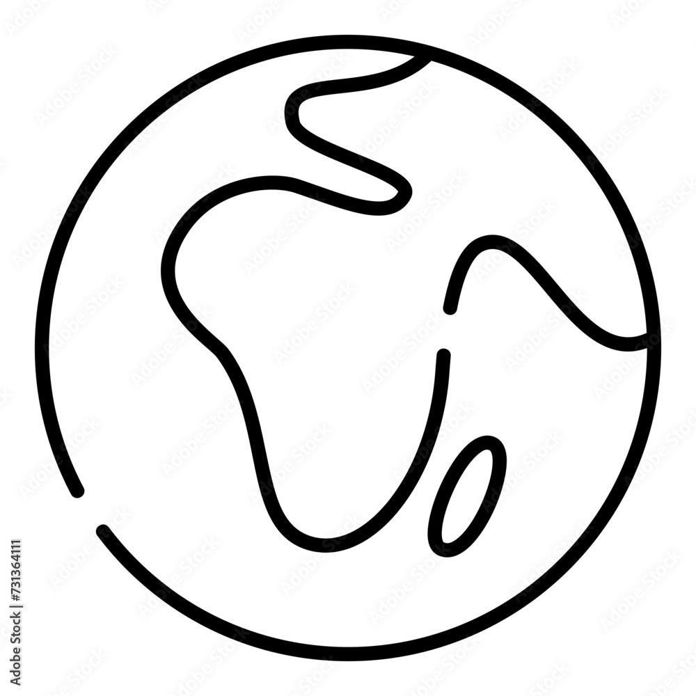Earth black line icon