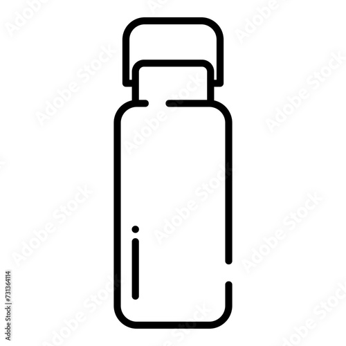 Water bottle black line icon