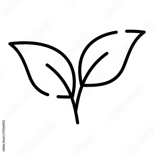 Plant, leaves black line icon