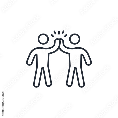 High Five icon. vector.Editable stroke.linear style sign for use web design,logo.Symbol illustration.