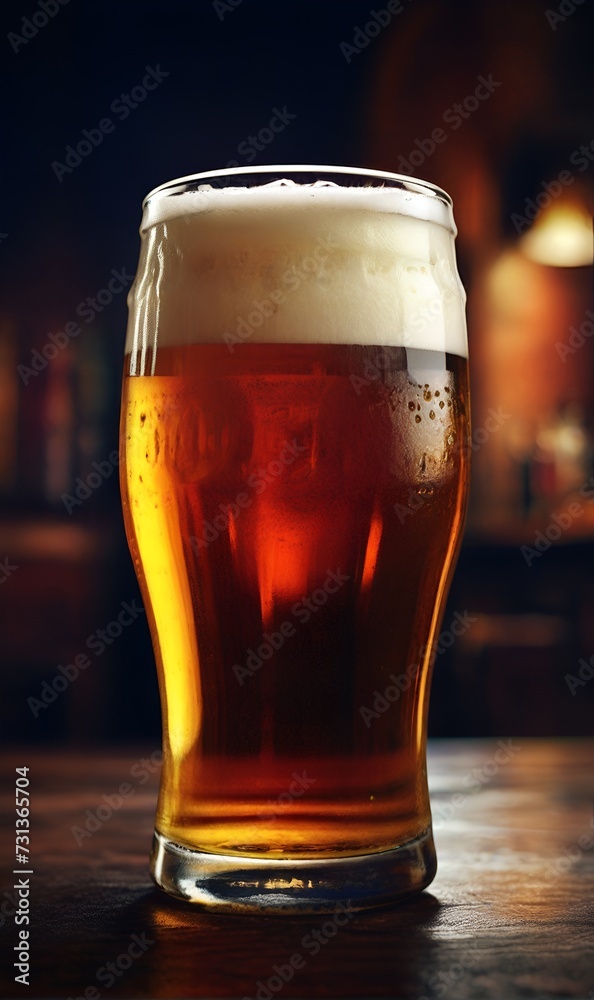 A glass full of cold, fresh beer with foam. A glass full of cold, fresh beer with foam.