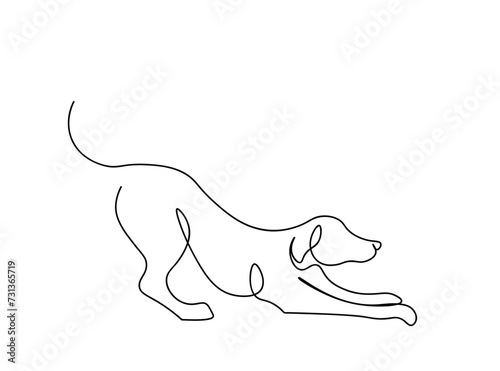 Dog Single Line Art Drawing