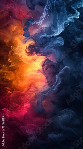 Cosmic Smoke and Color Interplay Background