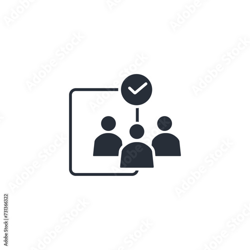 team approval icon. vector.Editable stroke.linear style sign for use web design,logo.Symbol illustration.