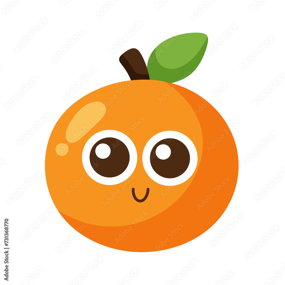 orange fruit cartoon character icon. orange fruit cartoon character icon.