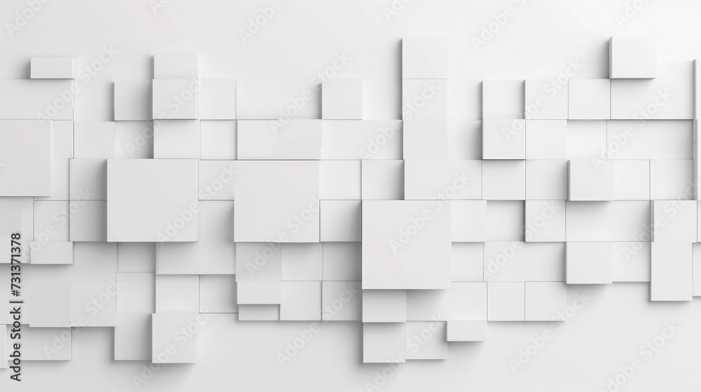 Abstract White Cube Boxes Background with Random Shifts Abstract White Cube Boxes Background with Random Shifts