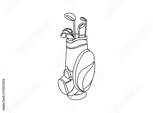 Golf Bag Line Art Drawing