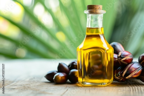 Palm oil. Background with selective focus and copy space