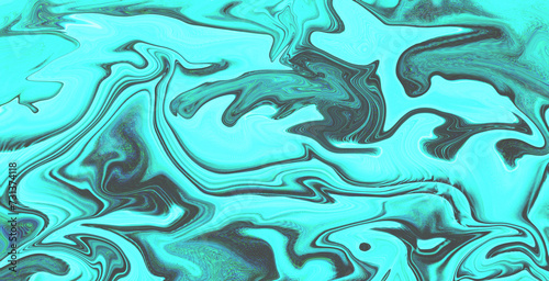 Abstract bright turquoise liquid background