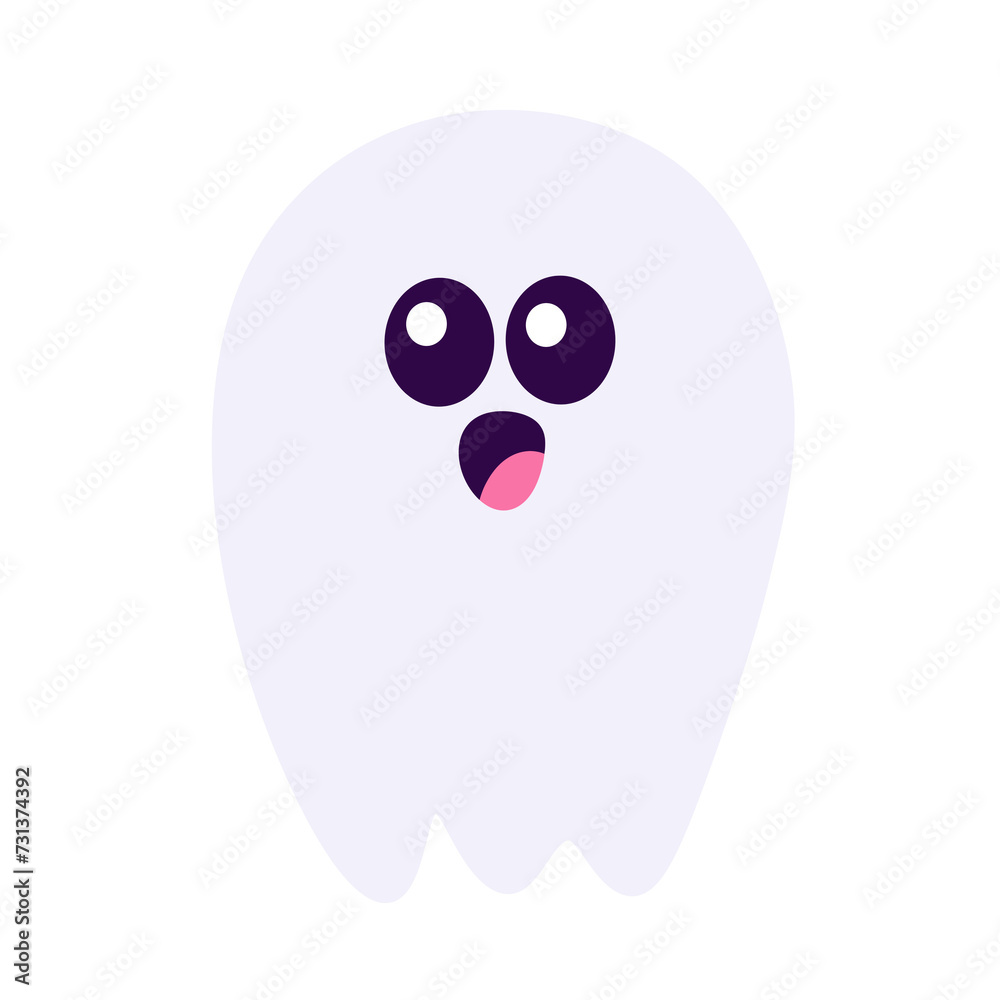 Obraz premium Cute ghost cartoon icon.