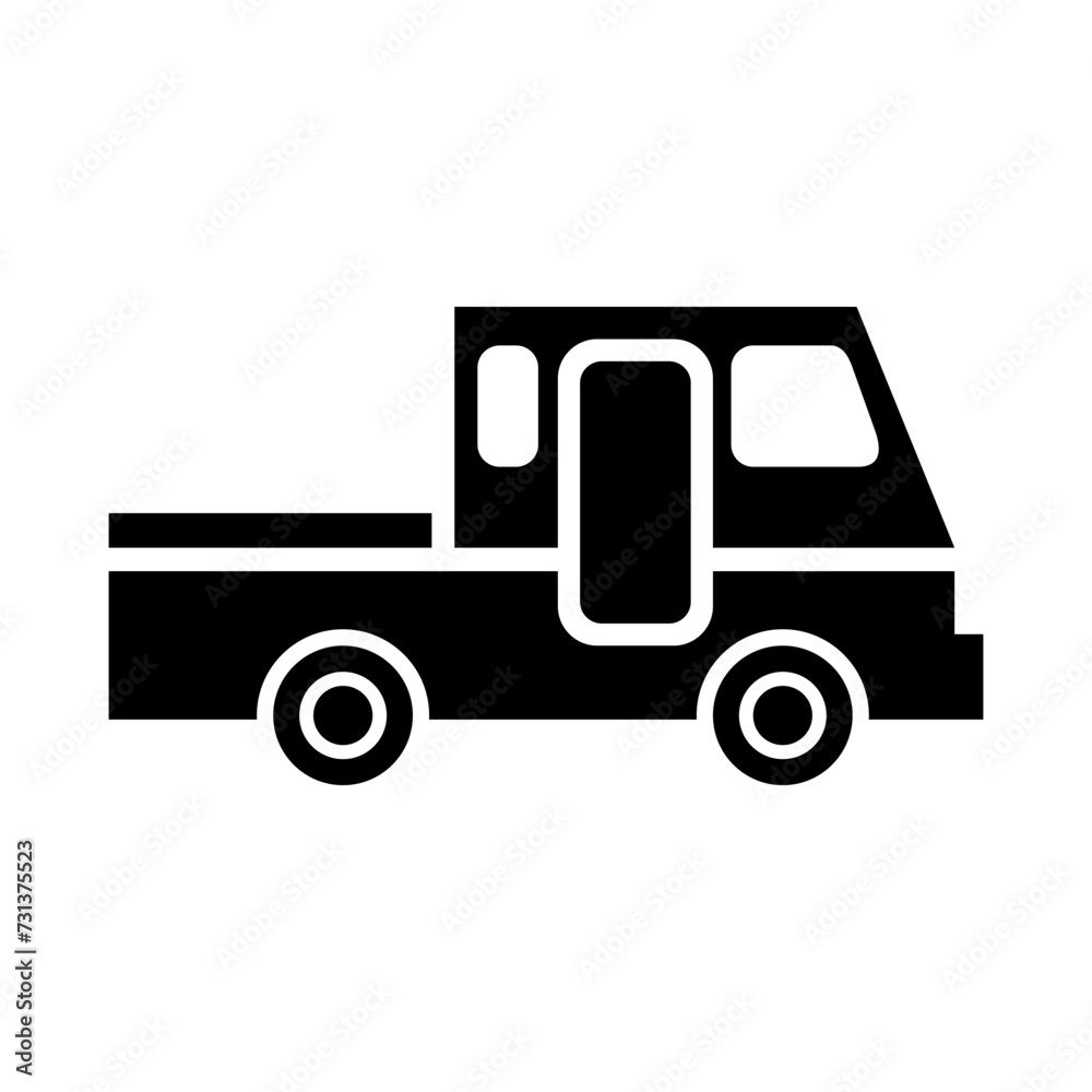 Black Car, Truck, Bus Transportation Icon Vector 