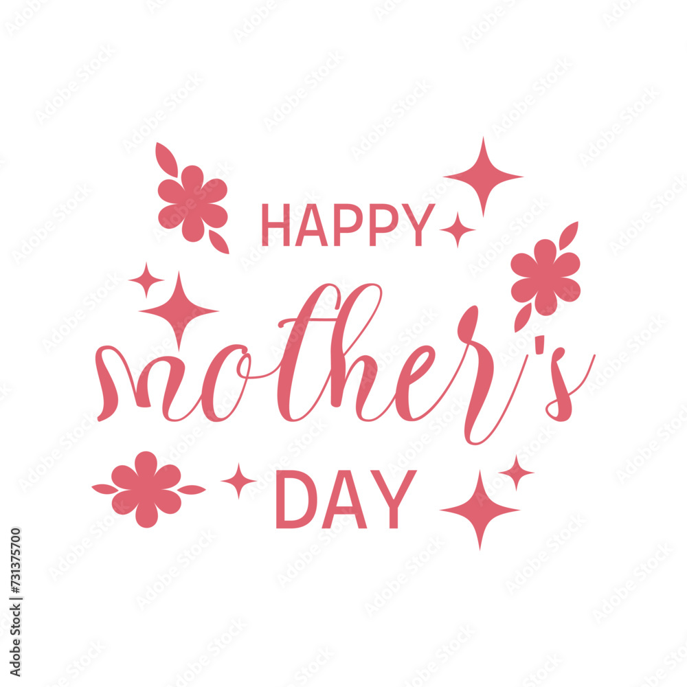 Text HAPPY MOTHER'S DAY on white background Text HAPPY MOTHER'S DAY on white background