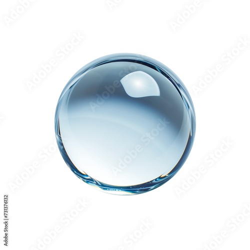 Round drop of clean water isolated on transparent background. PNG file.