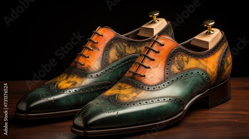 dark brown classic shoes for man, handmade, shine.