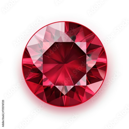 Ruby round circle isolated on white background 