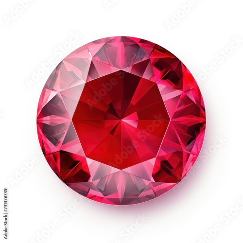 Ruby round circle isolated on white background 