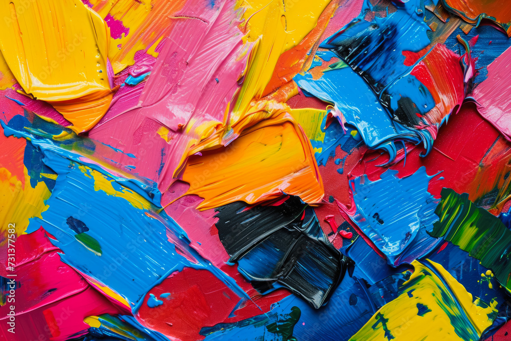 abstract background of colorful gouache, with a look of joy and happiness