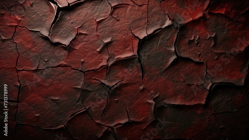 Vivid cracked red earth creating a textured surface
